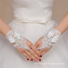 handmade wrist length bridal accessories high quality lace decoration wedding lace gloves